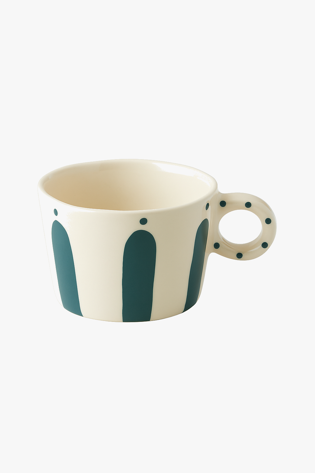 Ceramic mug Nordic style geometric patterns handle painted