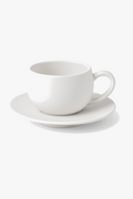Ceramic Mug with Saucer, Volcanic Stone Texture in Deep Grey
