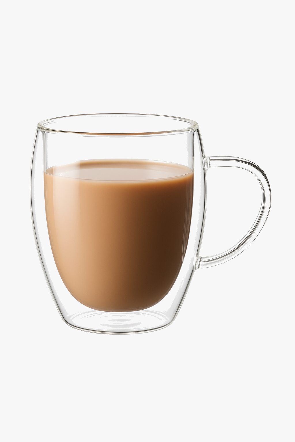 Double wall mug in borosilicate glass with handle