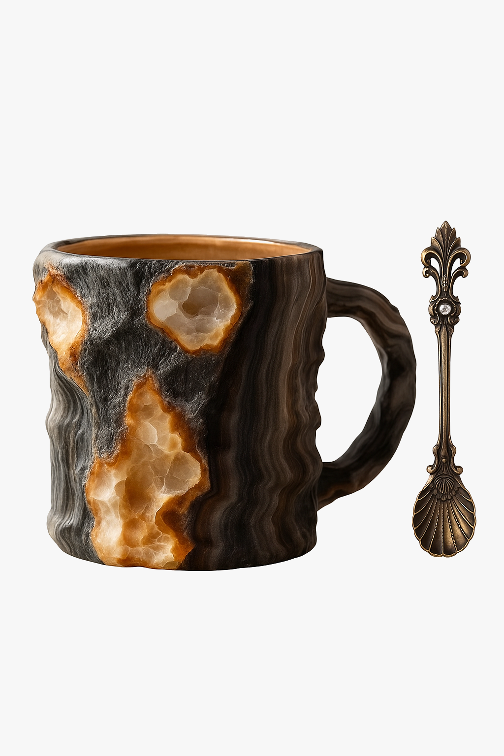 Mug crystal faceted effect elegant style gift