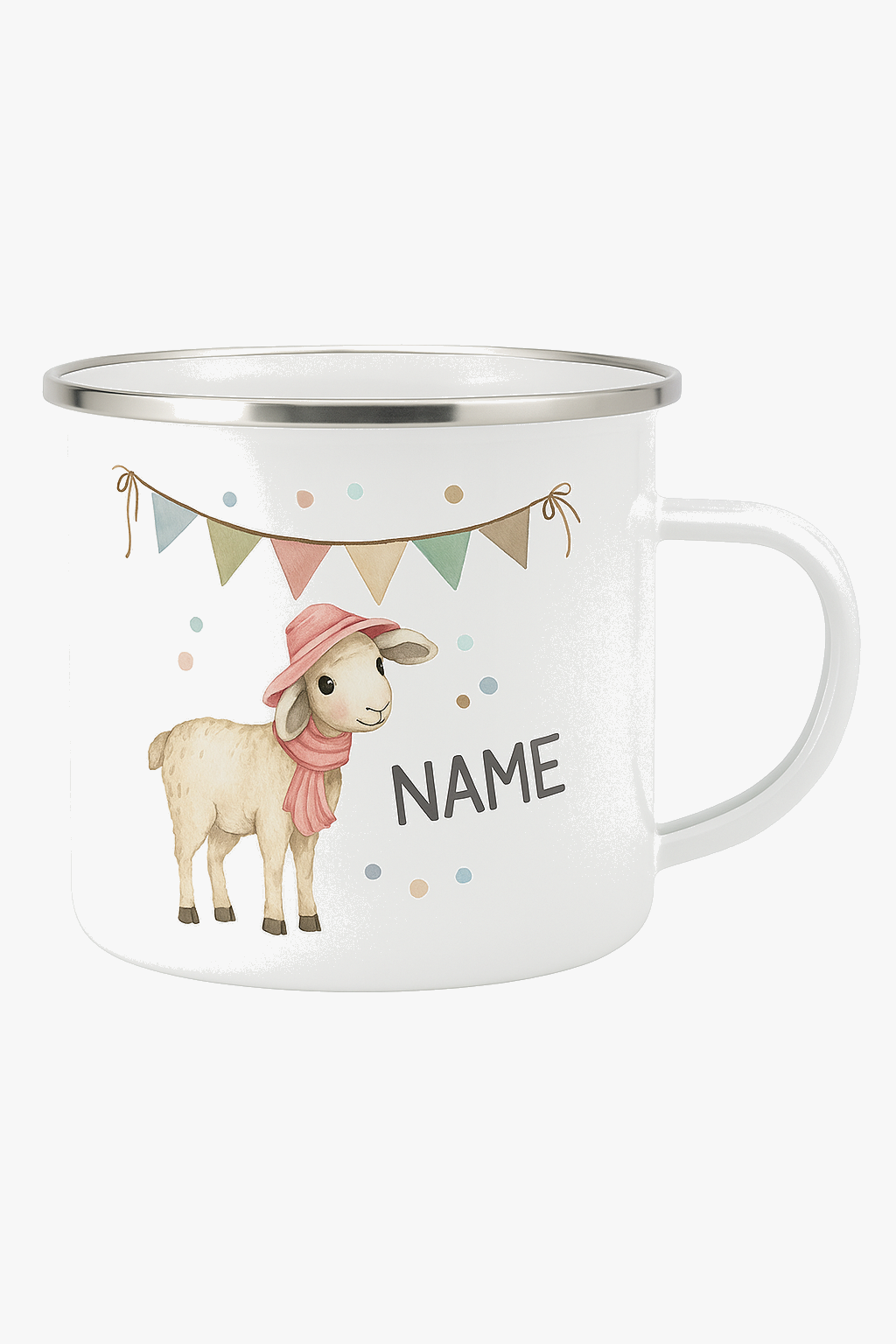 Custom Child's Mug with Cartoon Animal and First Name, Style One