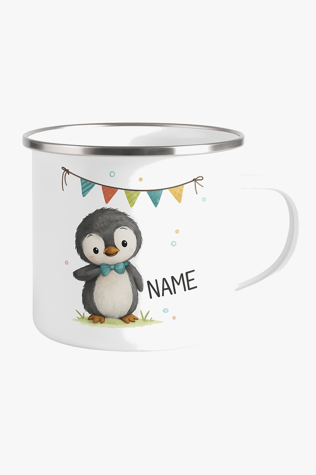 Personalized child mug with animal style ename design