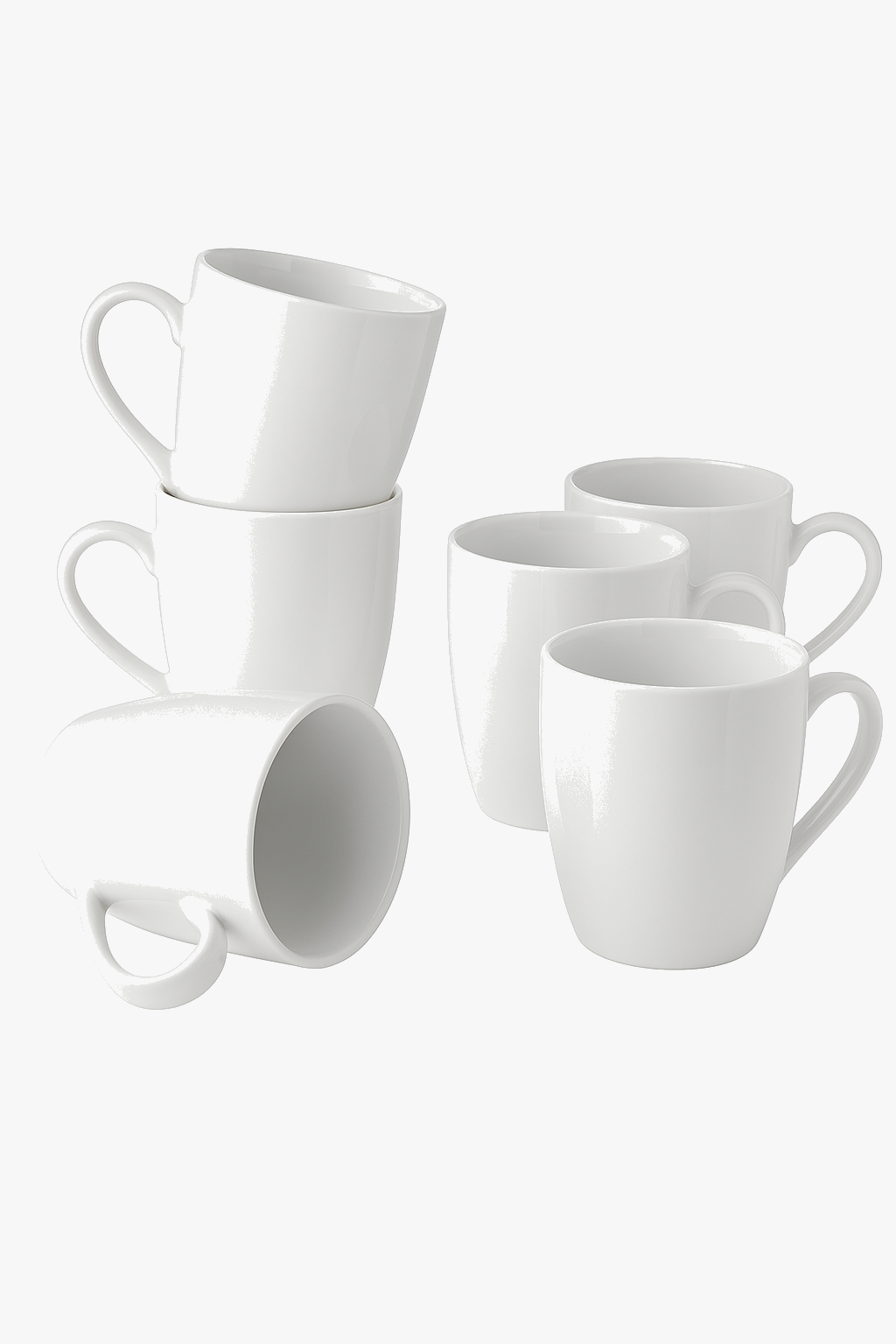 Mug porcelain western style set of 6 pieces