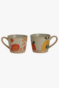 Retro Hand-Painted Floral Ceramic Mug, 401-500 ml Capacity