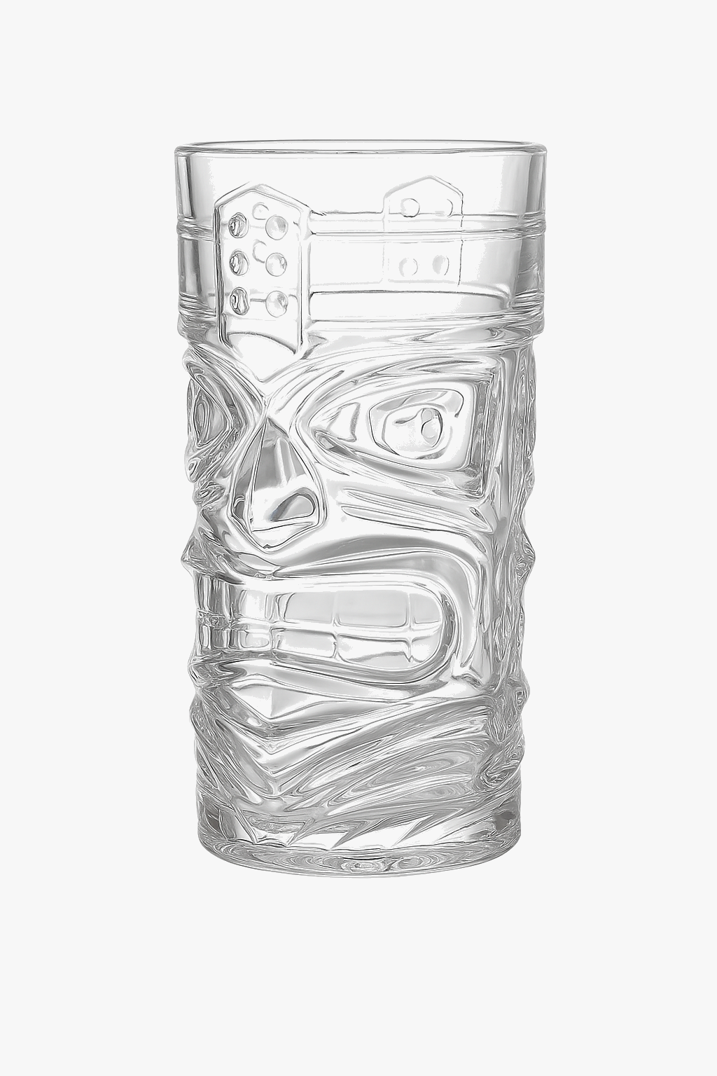Tiki Mug in Transparent Glass, Modern Cocktail Design