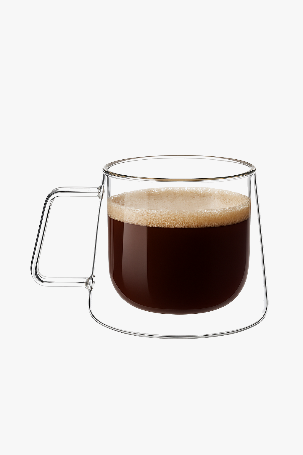 Double-Wall Glass Mug with Insulating Handle, 200ml