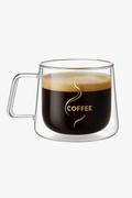 Mug double wall glass 200 ml with handle