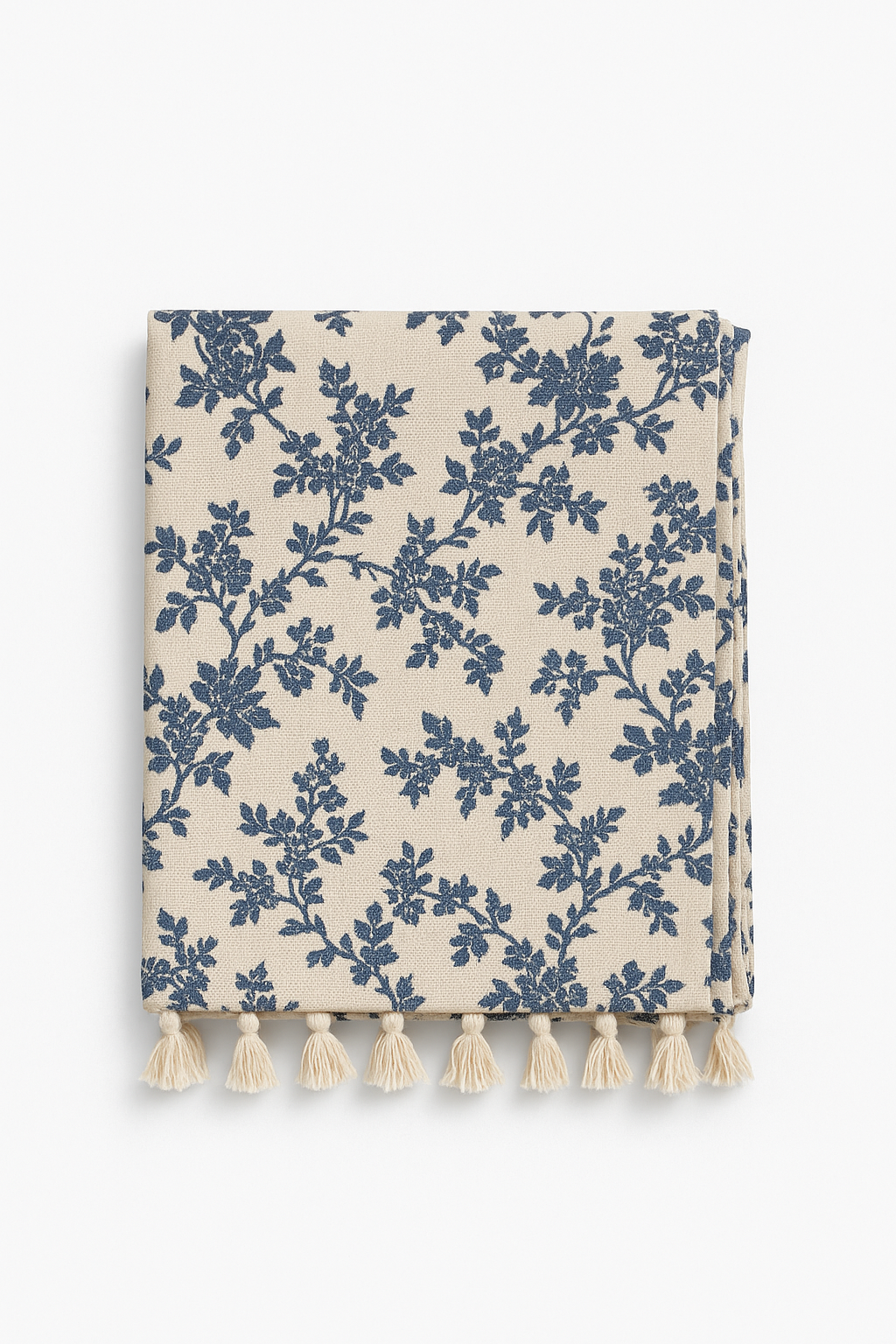 Embroidered tablecloth pattern leaves style rustic kitchen table