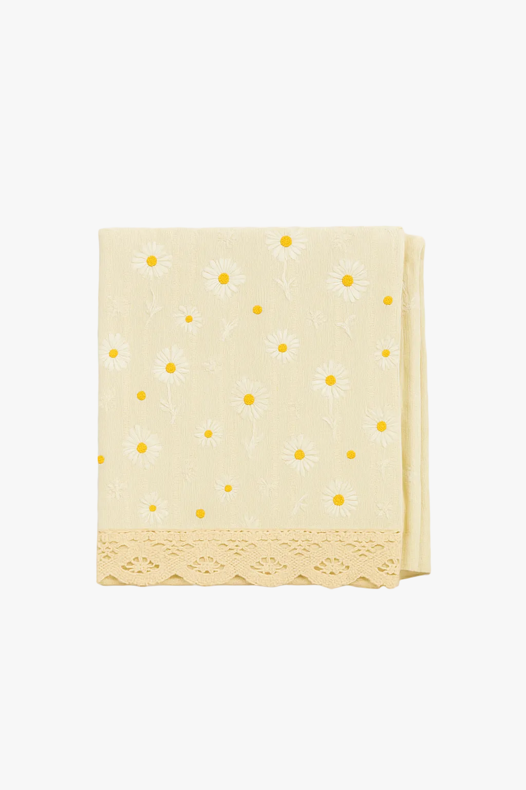 Embroidered cotton tablecloth daisy Korean style dining table