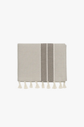 Cotton tablecloth waterproof style country-style stripes pom-poms