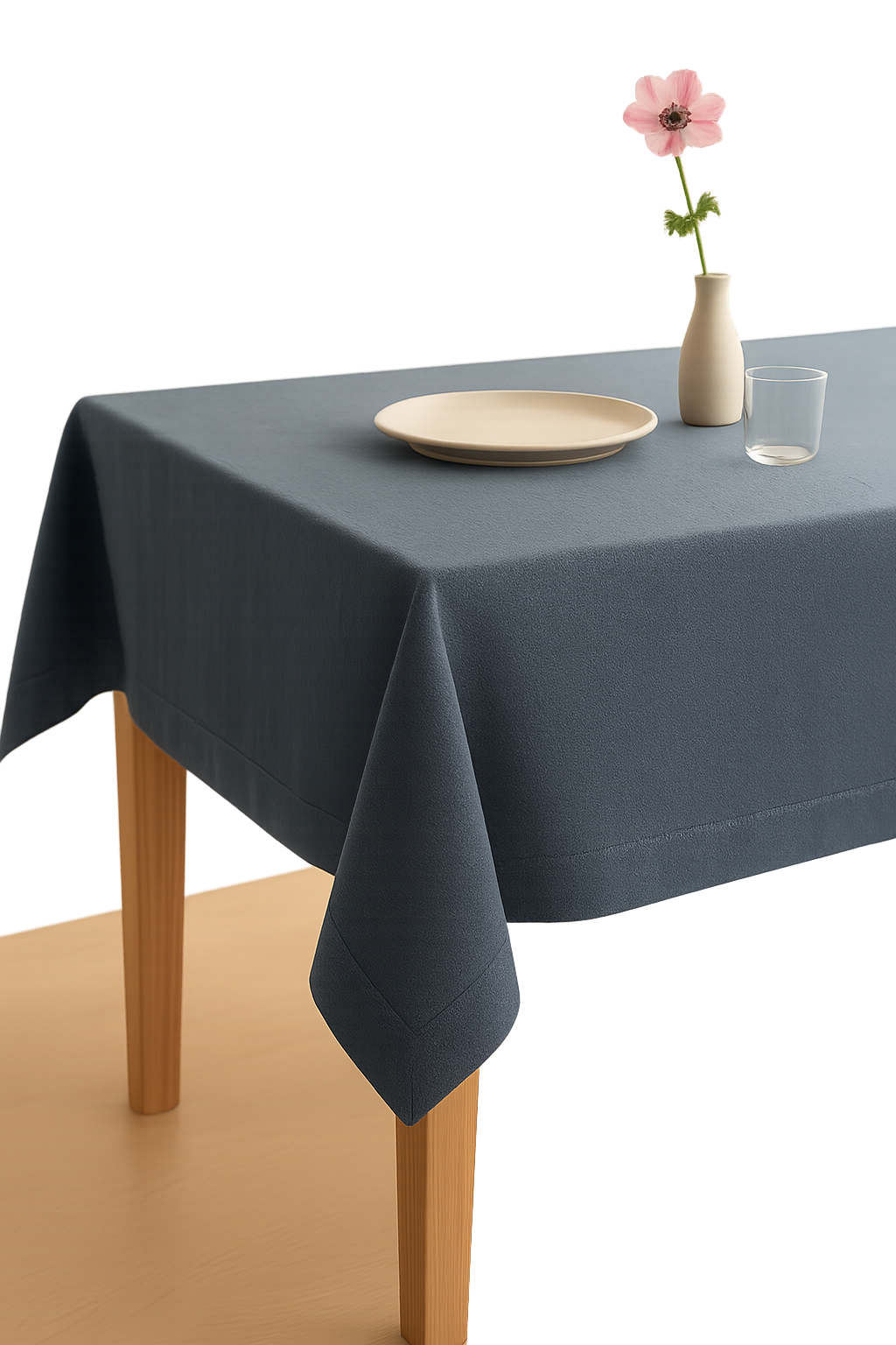 Cotton table top waterproof linen style plain - view 2