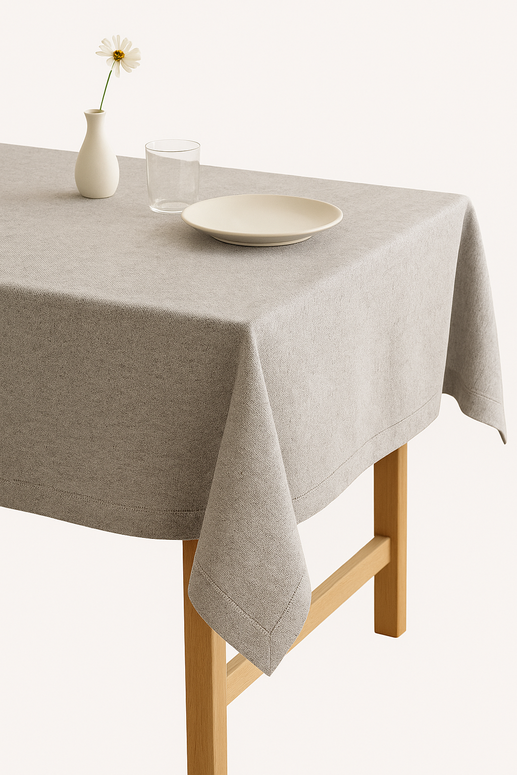 Cotton and Linen Waterproof Tablecloth, Plain Style, Style Six - view 2