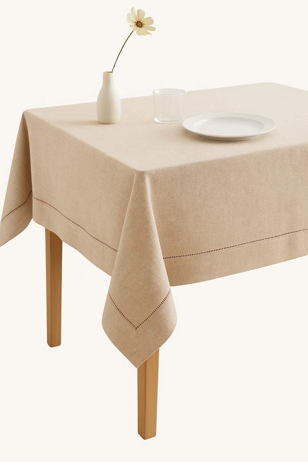 Cotton and Linen Waterproof Tablecloth, Plain Style, Style Five - view 2