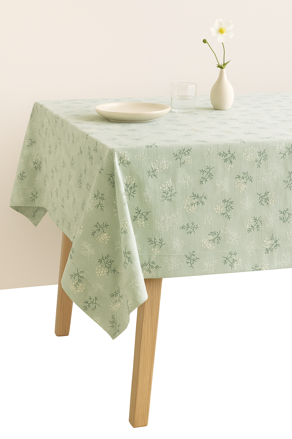 Cotton tablecloth floral pattern Korean style pom-poms table - view 2