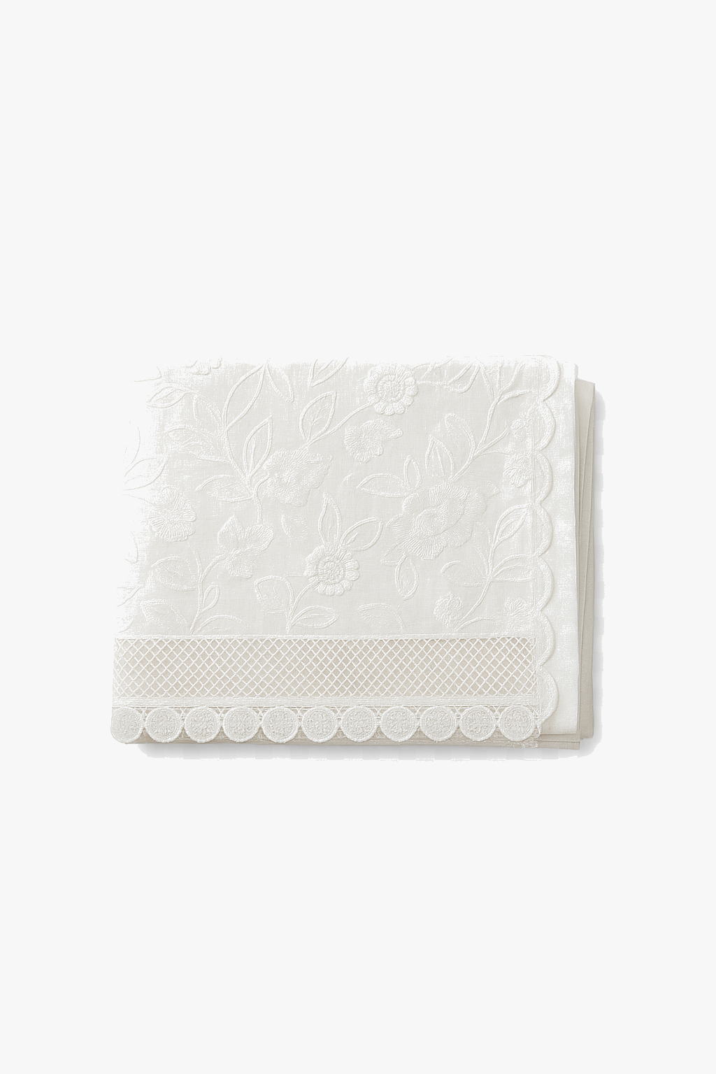 Lace tablecloth embroidered pastoral style floral pattern cotton