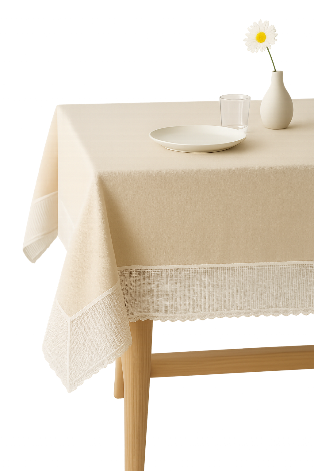 French Tatting Lace Tablecloth with Meteor Rain Pattern - view 2
