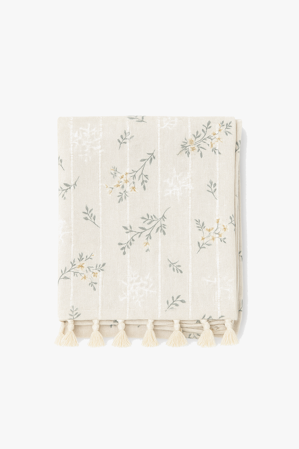 Cotton tablecloth in coreen style with embroidered daisies