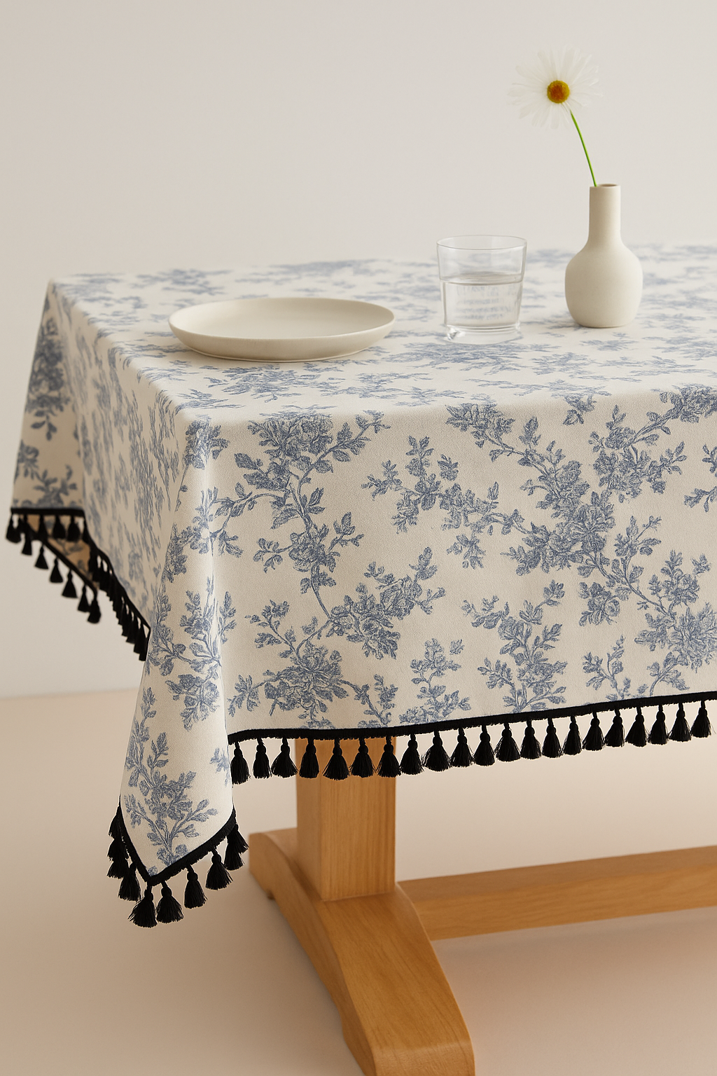 Flower tablecloth country style border lace table meal - view 2