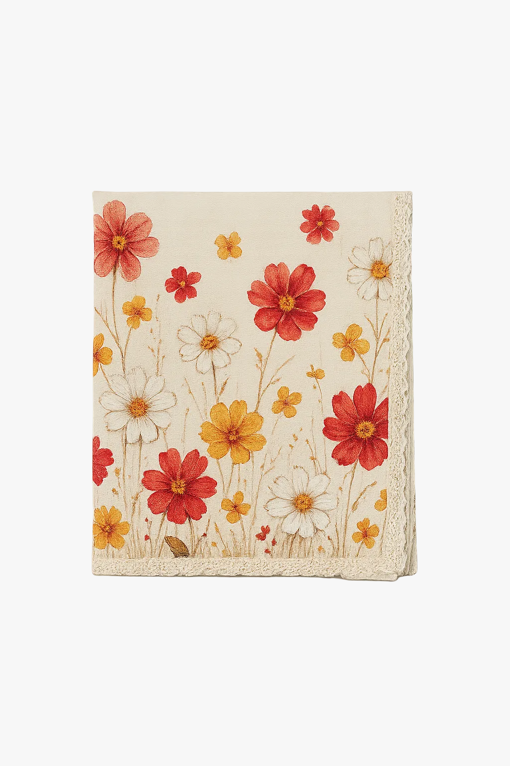 Floral tablecloth pastoral style polyester festooned edge waterproof