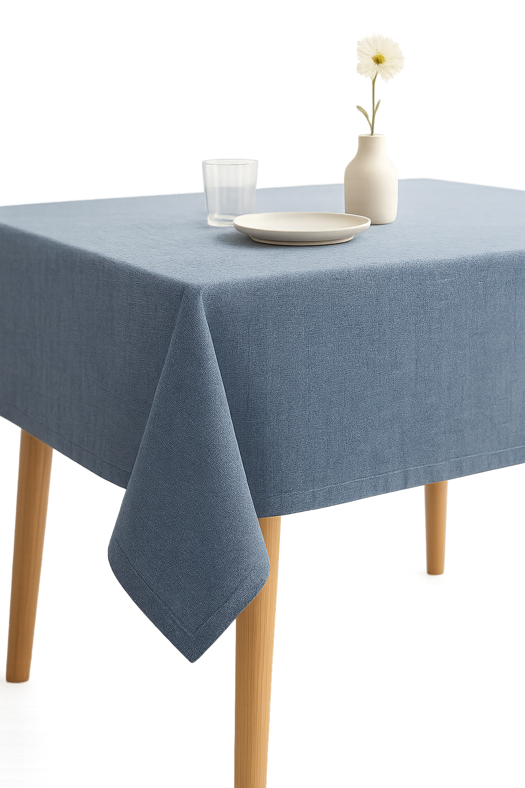 Japanese-Style Plain Beige Polyester Tablecloth, Design 1 - view 2