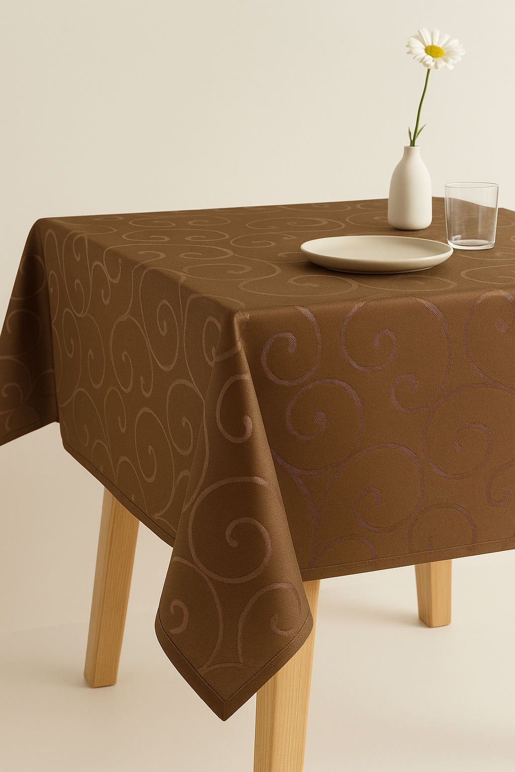 Patterned tablecloth damasked floral waterproof easy home maintenance - view 2