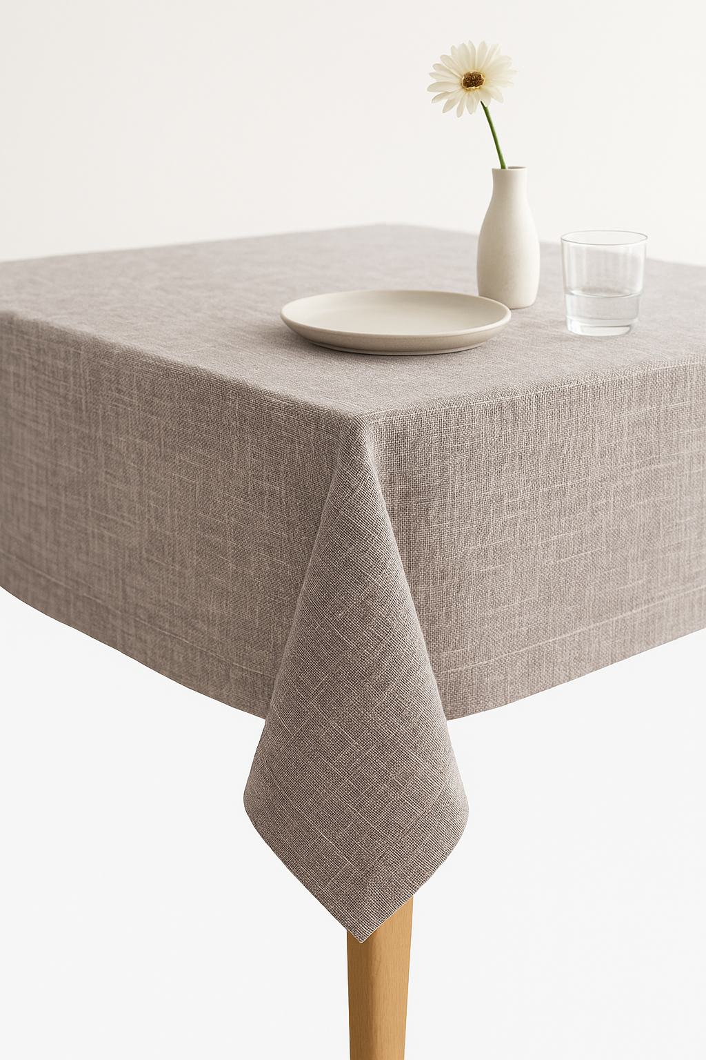Japanese style plain polyester tablecloth washable meal party - view 2