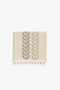 Rustic tablecloth embroidered coffee leaves table decoration