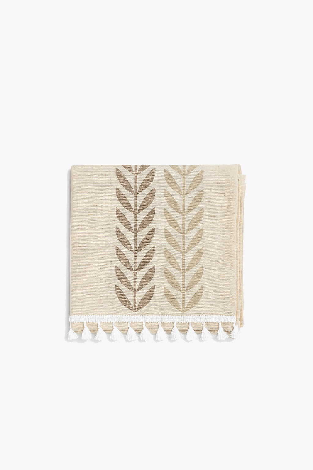 Rustic tablecloth embroidered coffee leaves table decoration