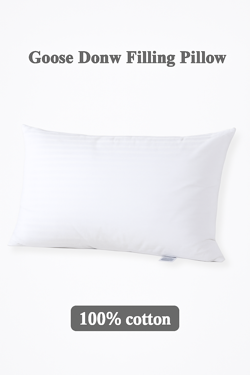 White down pillow and flame-resistant goose feathers 100 cotton - view 4