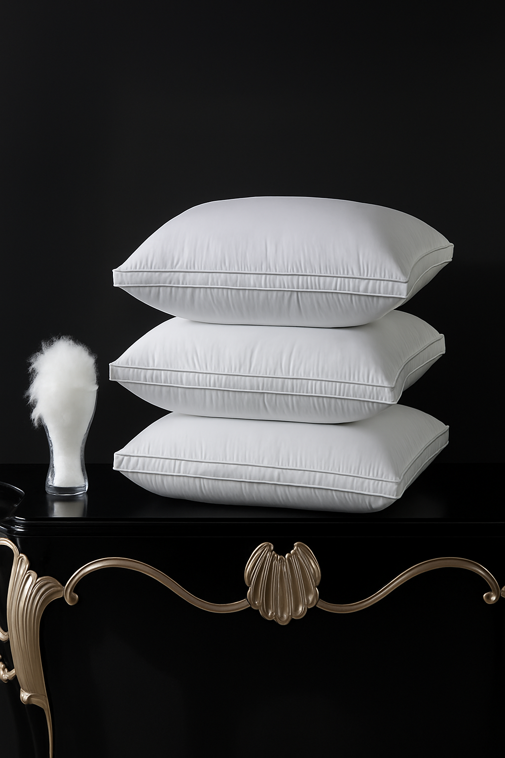 Hypoallergenic goose down pillow with 1200 wire cover