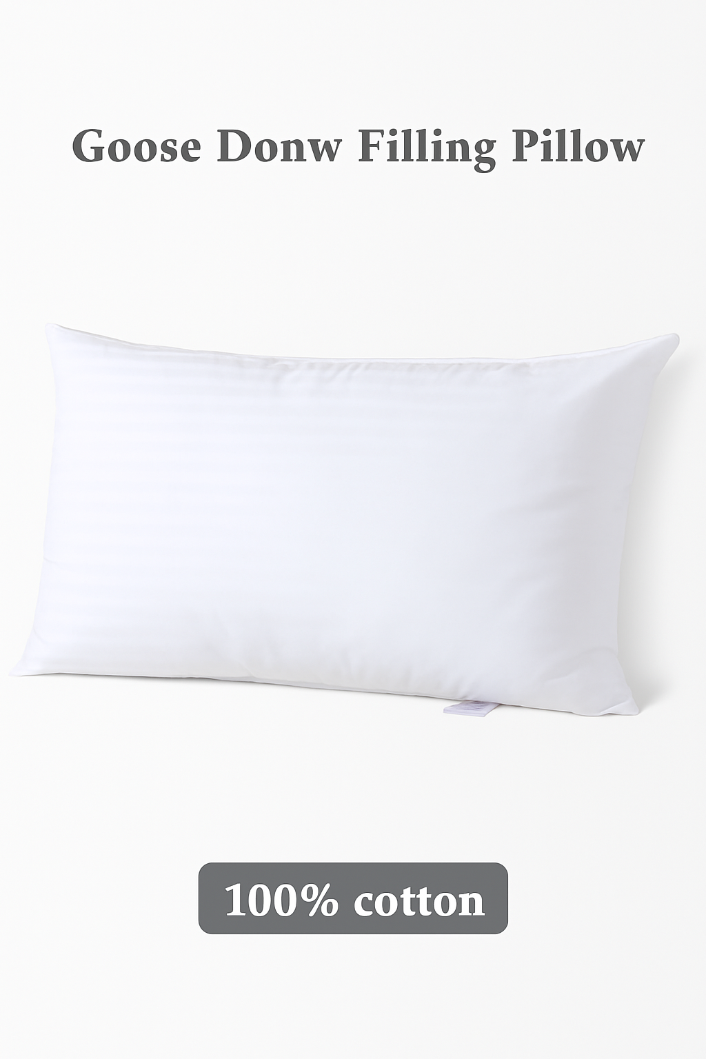 Flame retardant pillow in goose down with cotton duvet - view 2