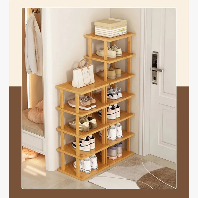 Organizer of bamboo shoes with little bulky multilayer - view 2
