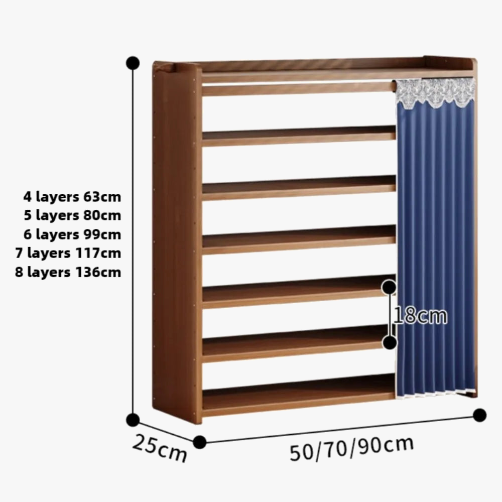Dust curtain shoe door organizer for storage - view 6