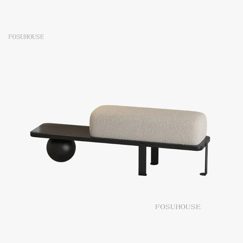 Ottoman Nordic wood to change shoes and store clothes - view 6