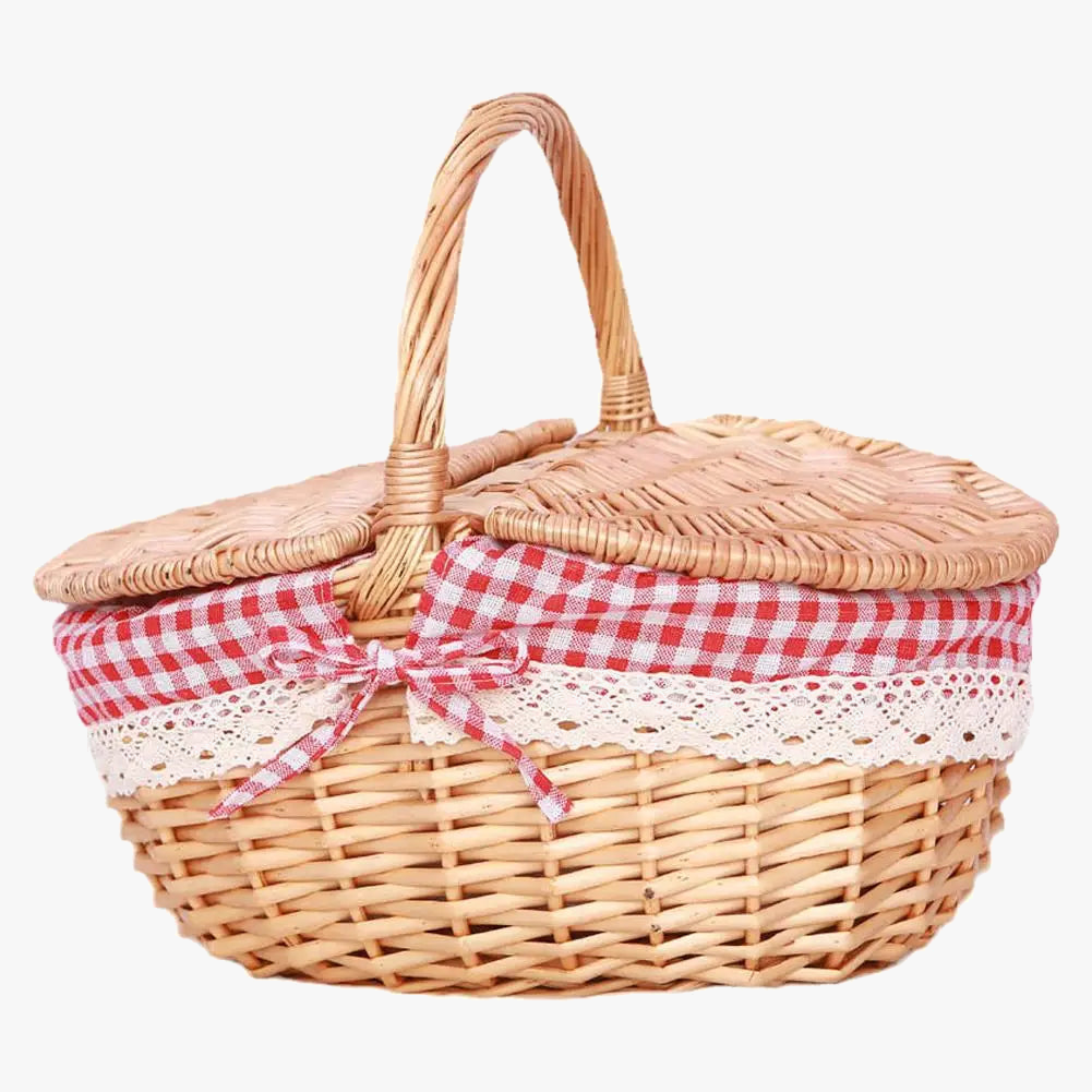 Wicker picnic basket hand woven for outdoor - view 2
