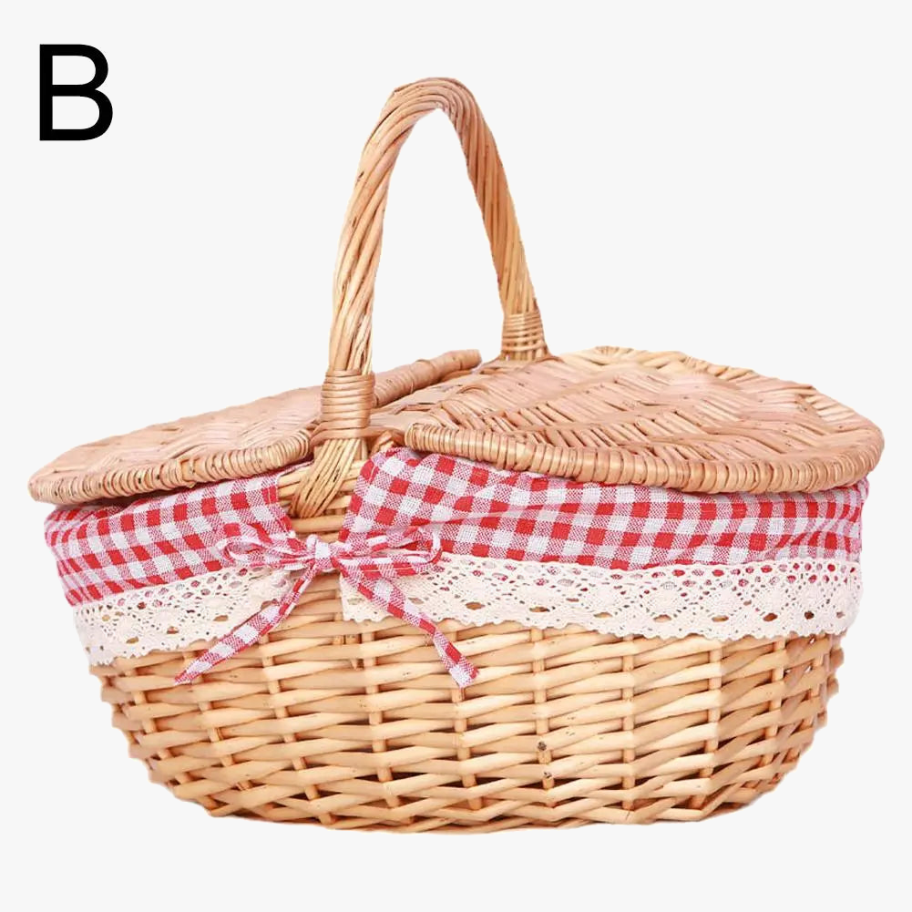Wicker picnic basket hand woven for outdoor - view 5