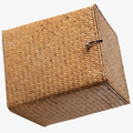 Vintage wicker basket hand woven with lid
