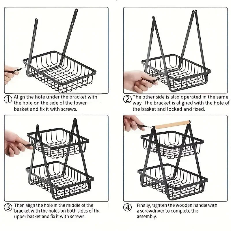 Removable storage basket for vegetable fruits and cosmetics - view 6