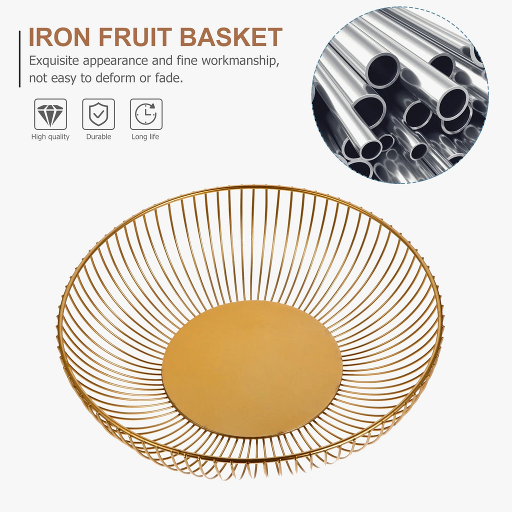 Wrought iron storage basket for rustic decor - view 4