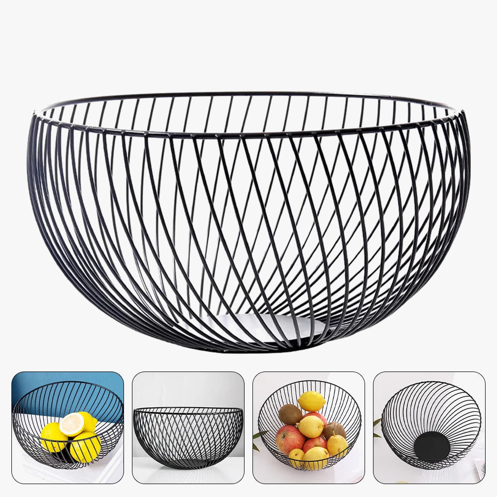 Iron wire storage basket for fruit and food - view 2