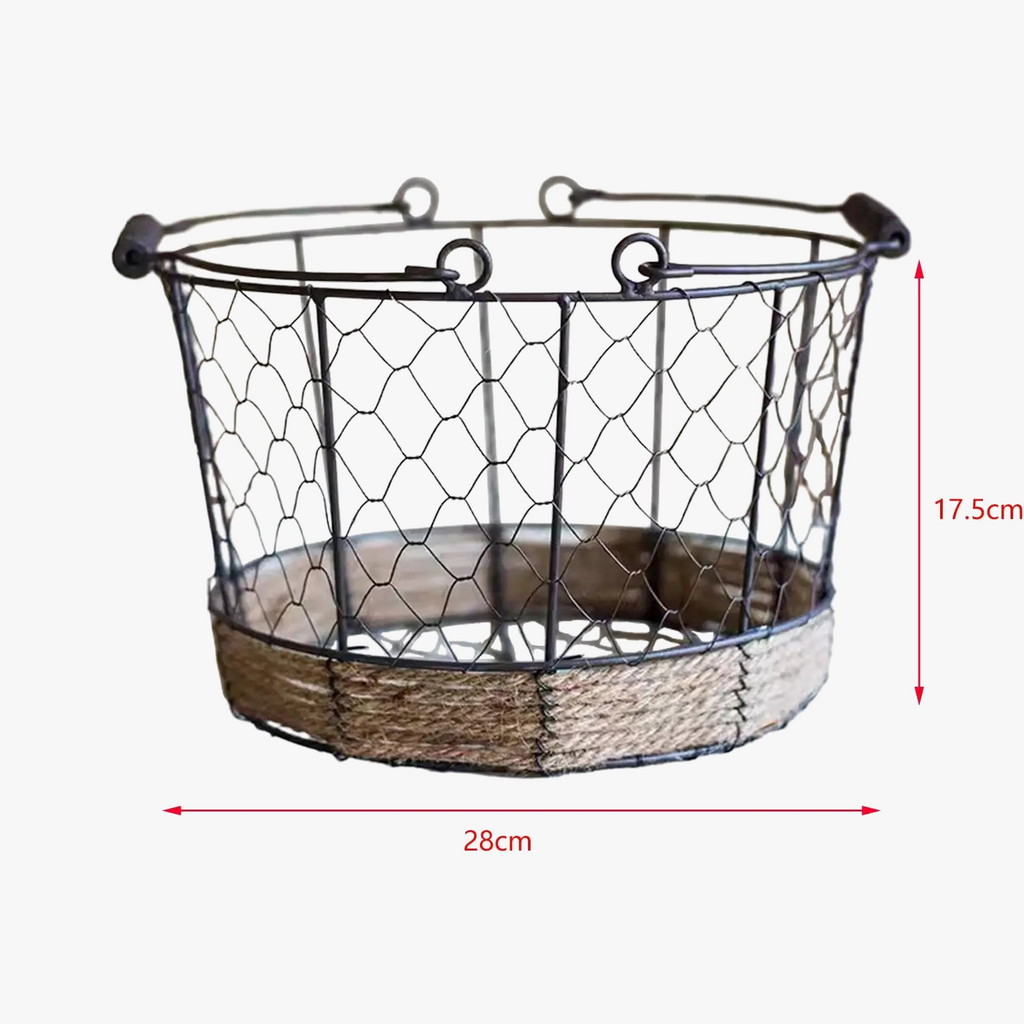 Iron wire storage basket for fruit and eggs - view 4