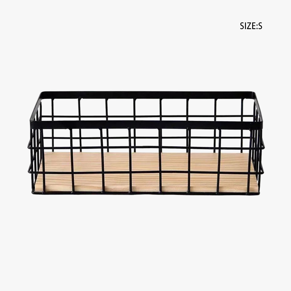 Metal and wood storage basket for cosmetics - view 5
