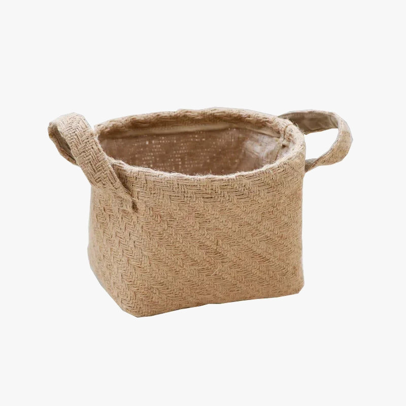 Multifunctional woven jute cloth storage basket - view 8