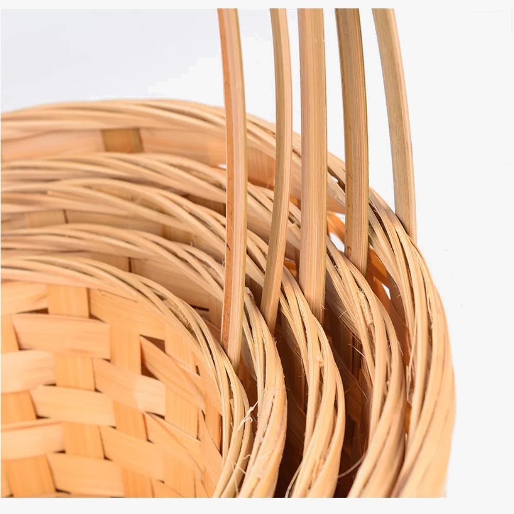 Multifunction Rattan Hand-made storage basket for kitchen or flowers - view 5