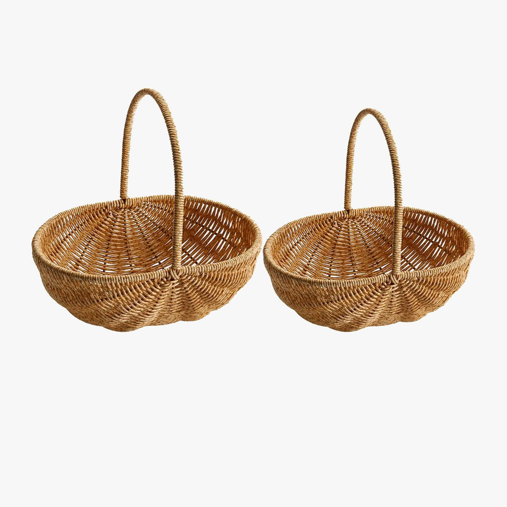 Portable storage basket for picnic and rustic flowers - view 3
