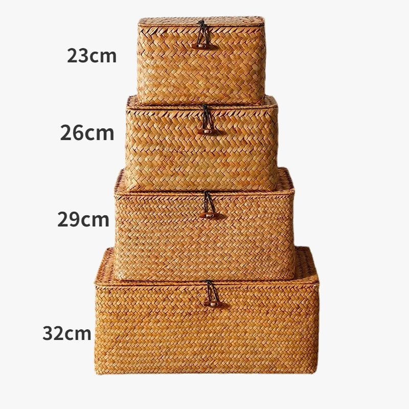 Woven sea-sink storage basket with lid - view 6