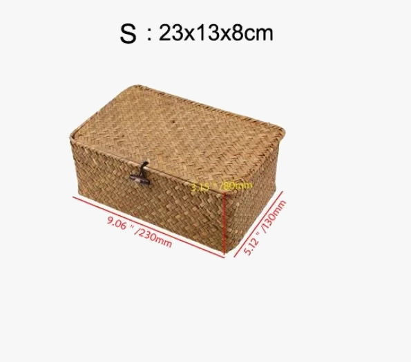Woven sea-sink storage basket with lid - view 7