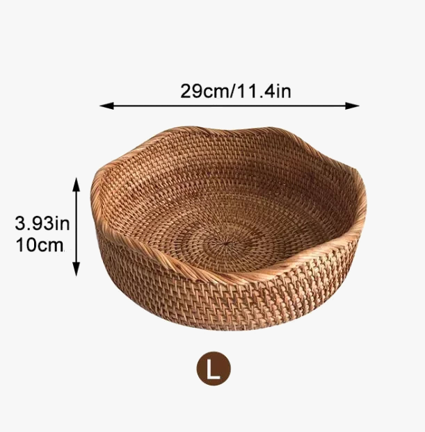 Woven storage basket in rattan for kitchen and picnic - view 8