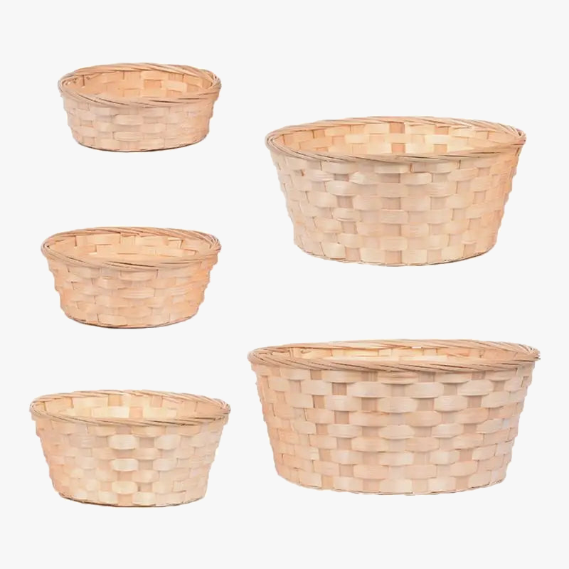 Basket made of woven bamboo for vegetable fruits and snacks