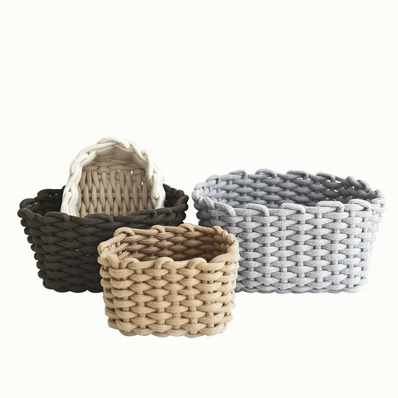 Cotton rope basket for various storage and Nordic decoration - view 4